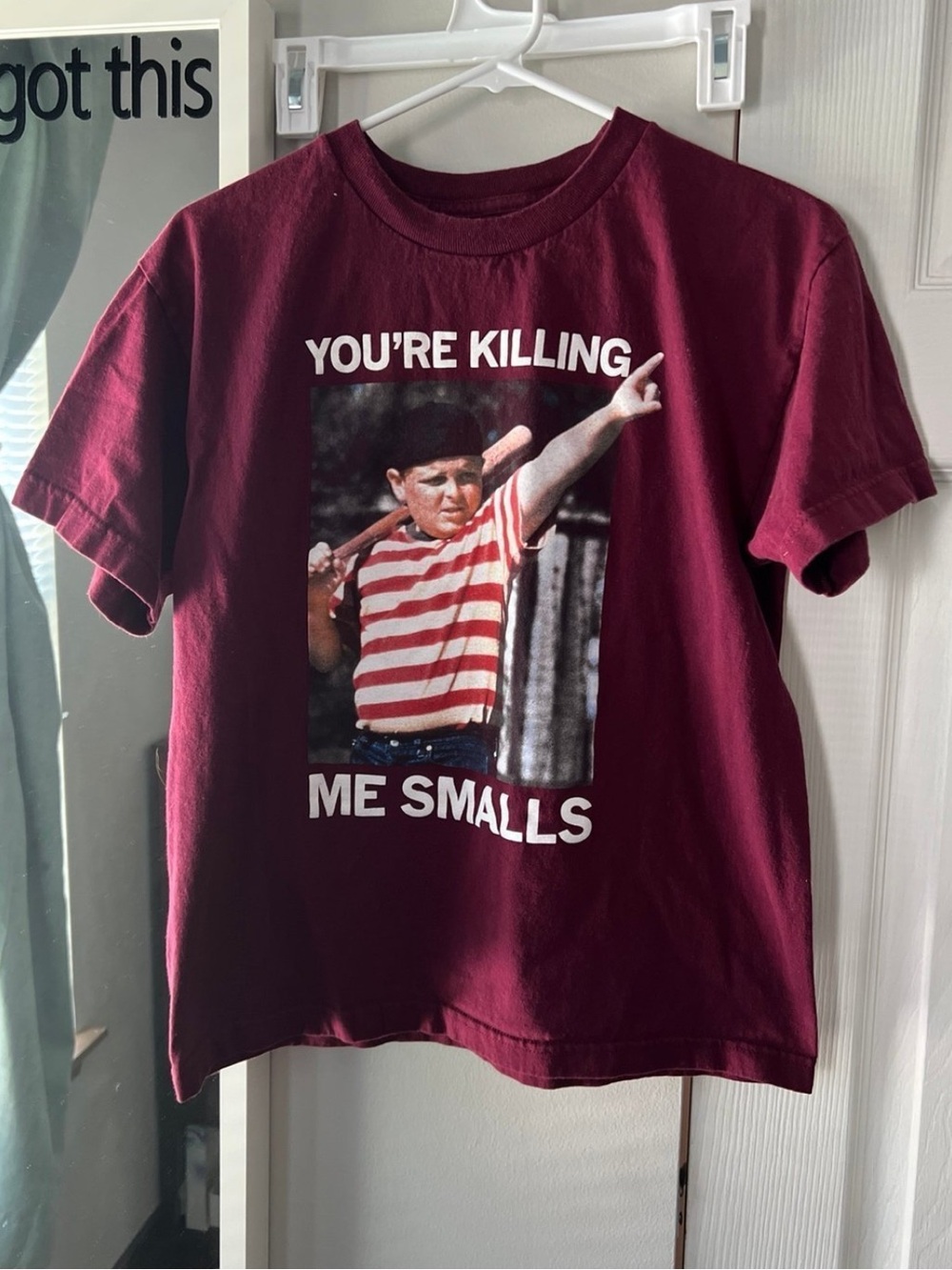 Maroon Graphic Kids Tee - "You're Killing Me Smalls"